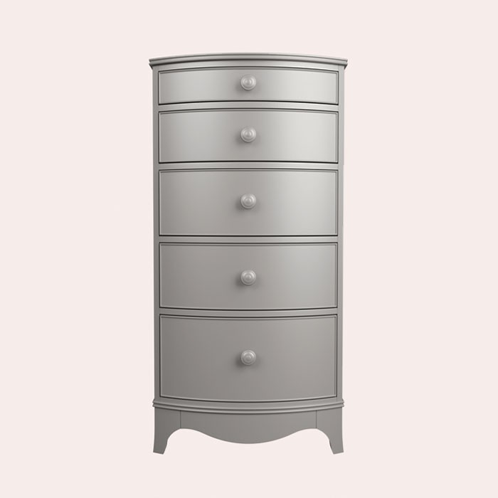 Broughton Pale French Grey 5 Drawer Tall Chest