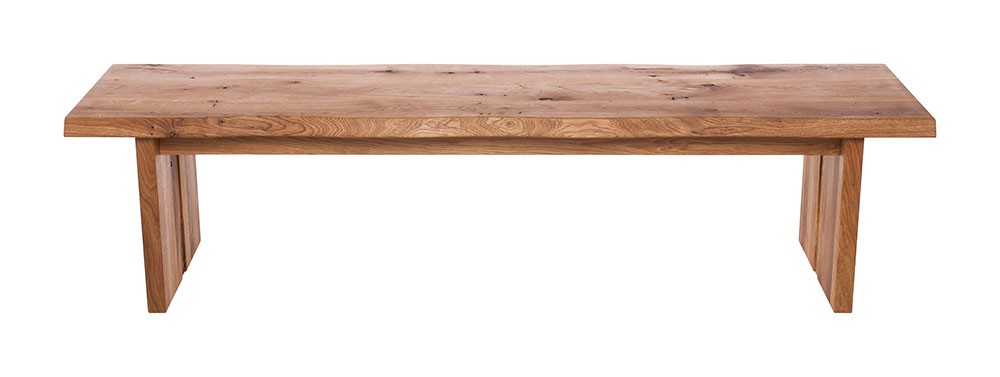 Fargo Oak Bench with Full Wooden leg