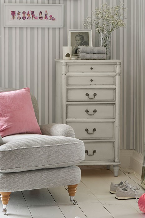 Clifton Dove Grey 6 Drawer Tall Chest