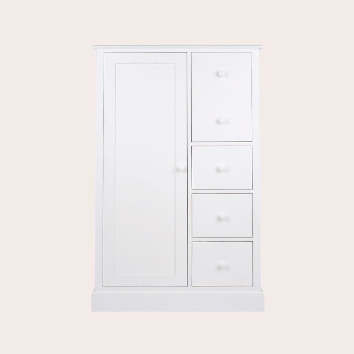 Ashwell Cotton White 2 Door 3 Drawer Wardrobe