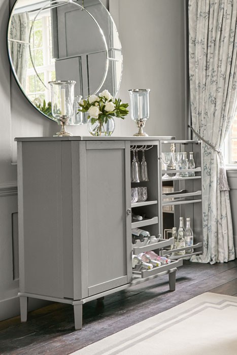 Henshaw Pale Charcoal Drinks Cabinet