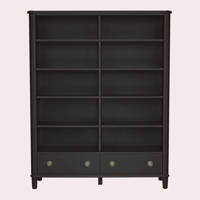 Henshaw Black 2 Drawer Double Bookcase