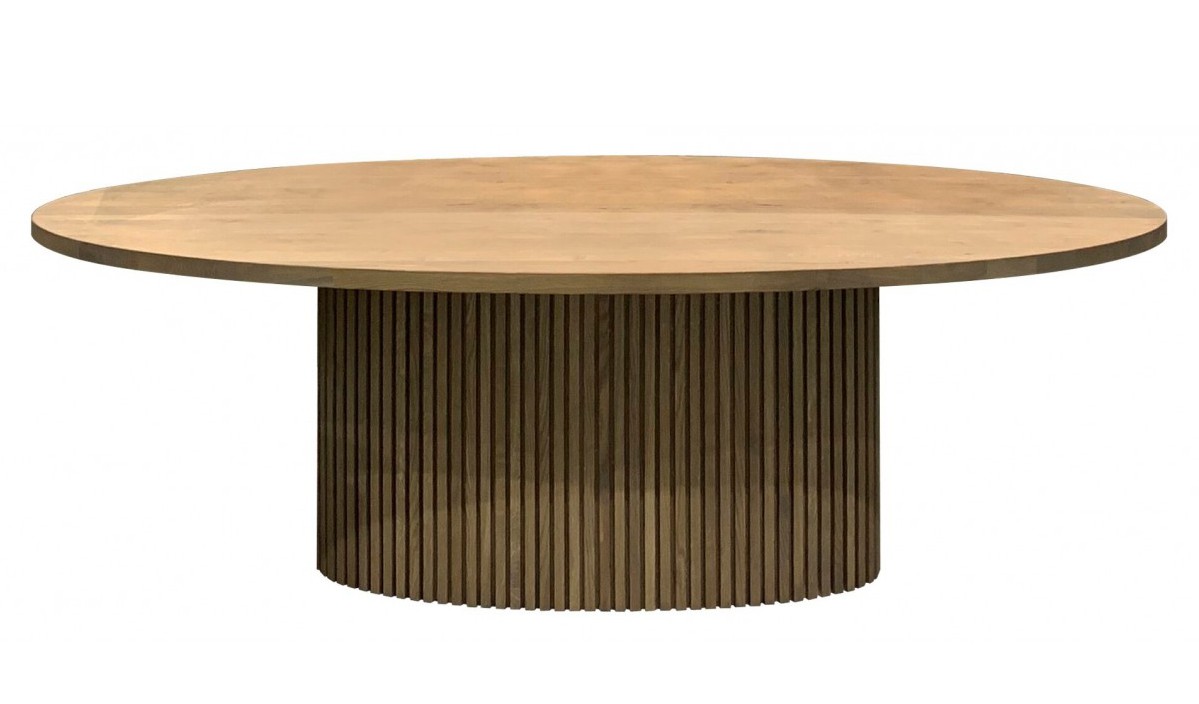 Timo Oak Oval Dining Table With Slatted Base