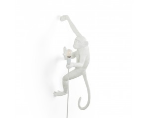 Monkey Lamp Hanging Right White 