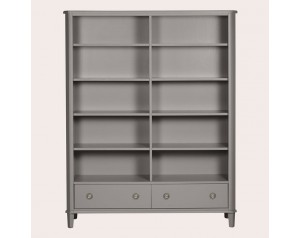 Henshaw Pale Charcoal 2 Drawer Double Bookcase