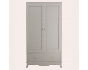 Broughton Pale French Grey 2 Door 1 Drawer Wardrobe