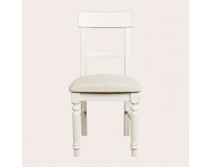 Dorset White Pair Of Upholstered Dining Chairs