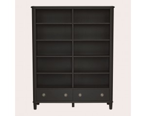 Henshaw Black 2 Drawer Double Bookcase