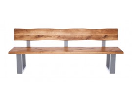 Fargo Oak Bench with Back with U-shape leg 4x10cm
