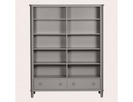 Henshaw Pale Charcoal 2 Drawer Double Bookcase