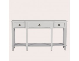 Henshaw Pale Steel 3 Drawer Triple Console Table