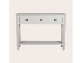 Henshaw Pale Steel 3 Drawer Console Table