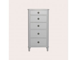 Henshaw Pale Steel 5 Drawer Tall Chest