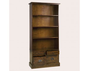 Garrat Dark Chestnut 4 Drawer Single Bookcase