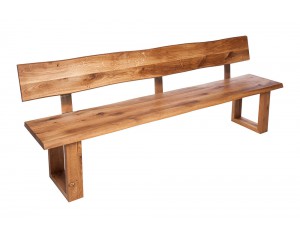 Fargo Oak Bench with Back with U-shape wooden leg 4x10cm