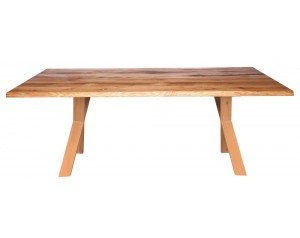 Fargo Oak Dining Table With X Shape Wooden Leg