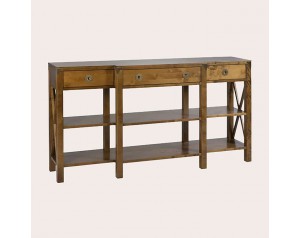 Balmoral Honey 3 Drawer Triple Console Table