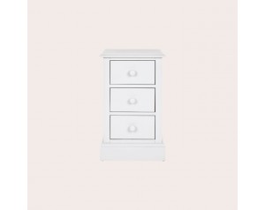 Ashwell Cotton White 3 Drawer Bedside Chest