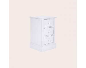 Ashwell Cotton White 3 Drawer Bedside Chest