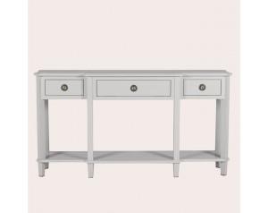 Henshaw Pale Steel 3 Drawer Triple Console Table