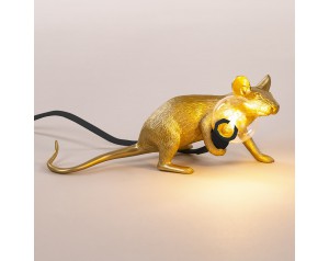Mouse Lamp Lie Down Gold