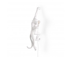 Monkey Lamp Hanging Left White 