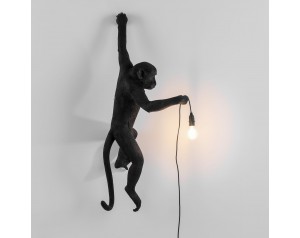 Monkey Lamp Hanging Left Black