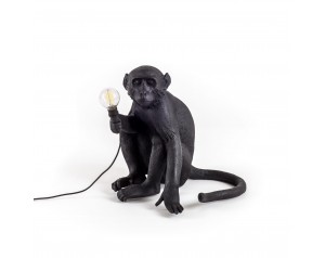 Monkey Lamp Sitting Black